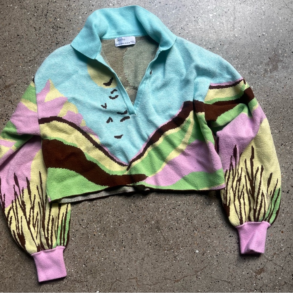 Bershka Multicolor Landscape Jacket